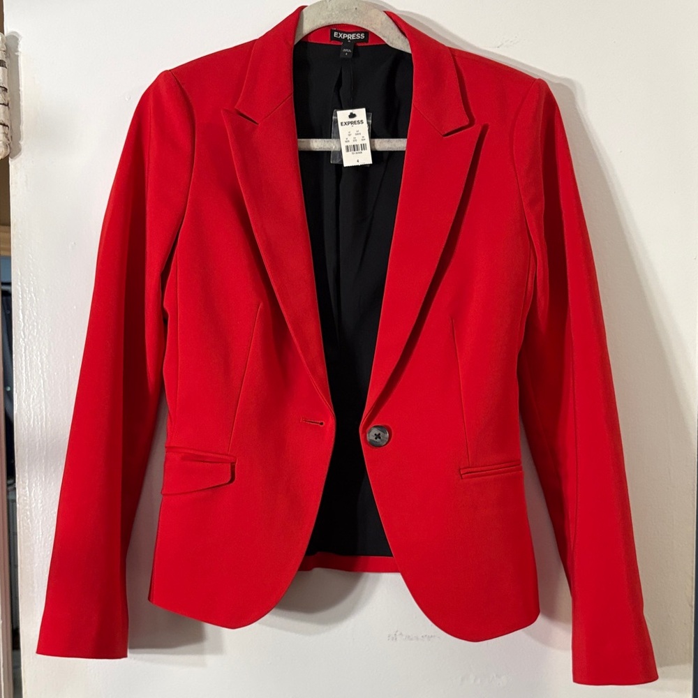 Express Women's Vibrant Red Suit Jacket